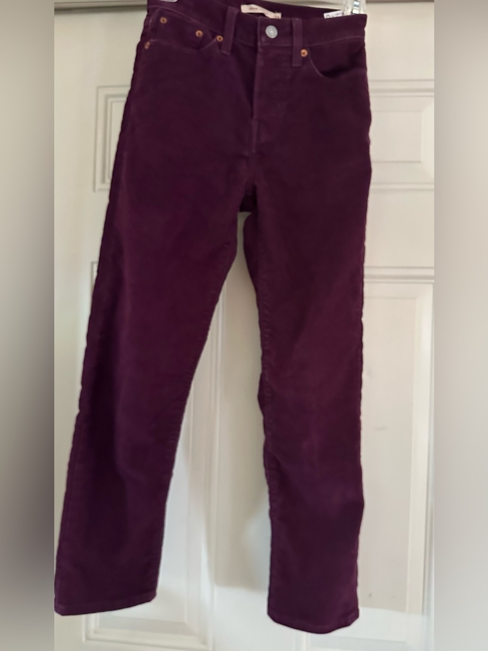 Levi's‎ Premium Wedgie Straight Corduroy Pants - Shiraz Burgundy - Size 24
